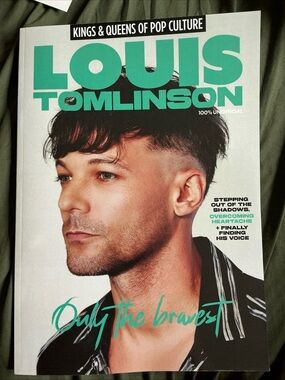 Louis Tomlinson Magazine Cover - Teal & Black Text